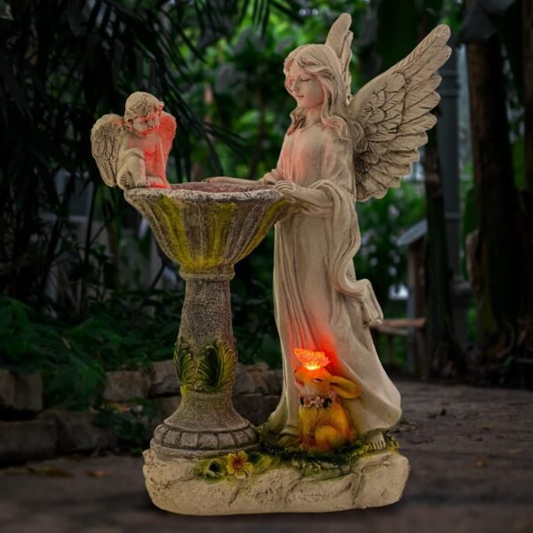 Solar Garden Statues-Angel Outdoor Statues with Color Changing Lights